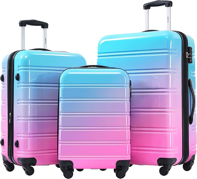 Merax Luggage Sets 3 Piece, Hardside Expandable Suitcase Set by Merax
