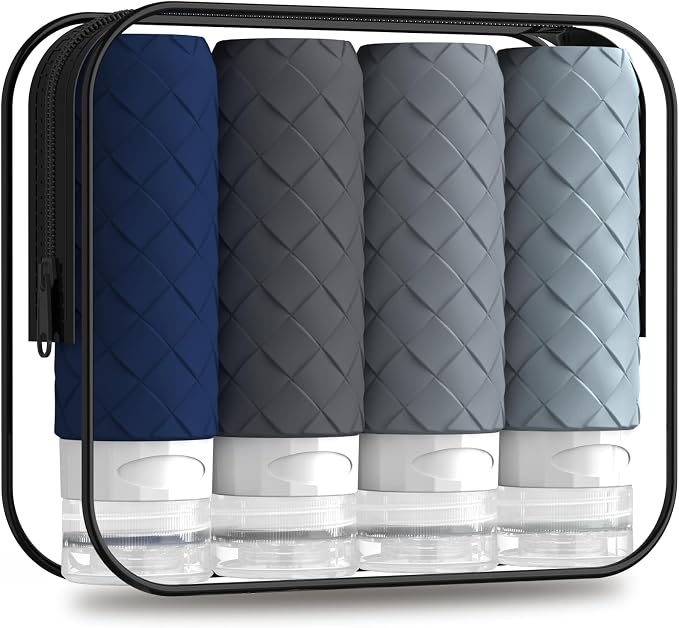 Travel Bottles for Toiletries, TSA Approved Silicone Travel Size Containers for by Silevoler