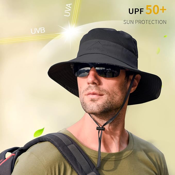 Sun Hats for Men Women Fishing Hat UPF 50+ Breathable Wide Brim Summer UV - Image 5