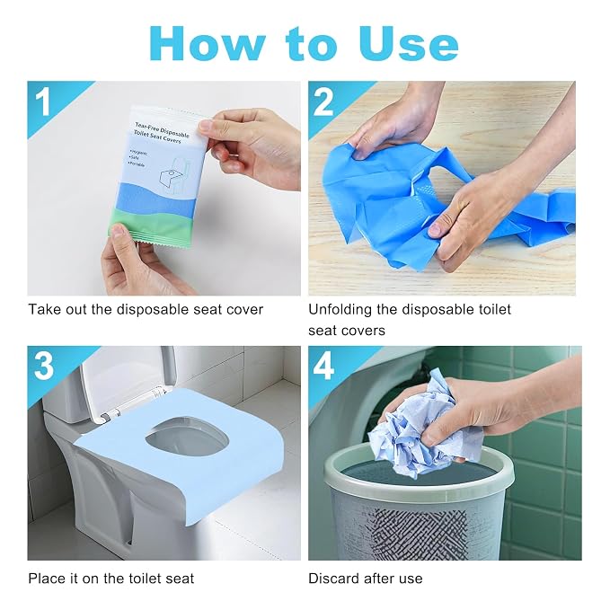 50 Packs Tear-Free Toilet Seat Covers Disposable - Image 3
