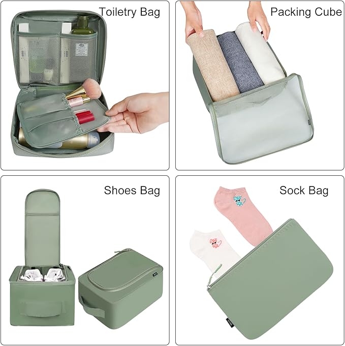 BAGAIL 8 Set Packing Cubes Luggage Packing Organizers - Image 3