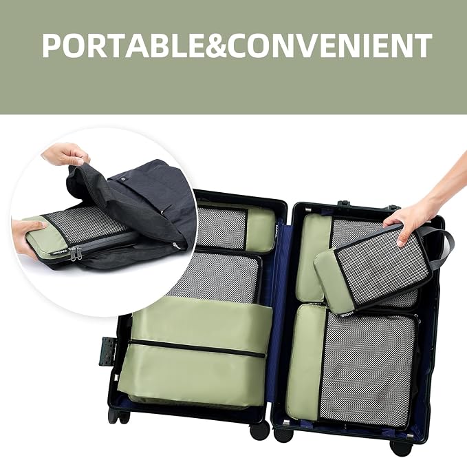 BAGAIL 4 Set/6 Set/8 Set Compression Packing Cubes Travel Accessories - Image 6