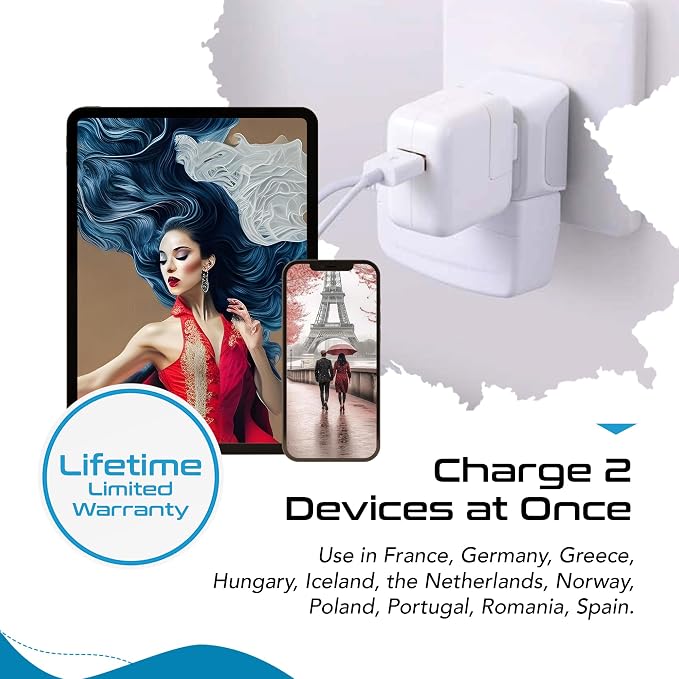 Ceptics Schuko Germany, France Plug Adapter, Dual Input - Image 6