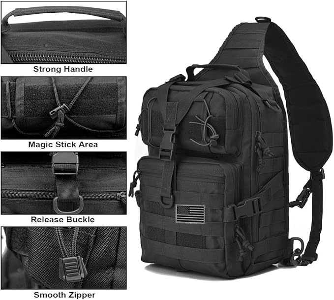 hopopower Tactical Sling Bag Pack Military Rover Shoulder Backpack EDC Assault - Image 3