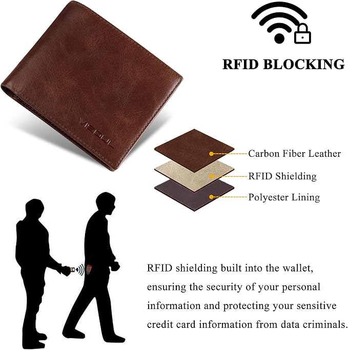 VISOUL Leather Wallets Bifold for Men - Image 5