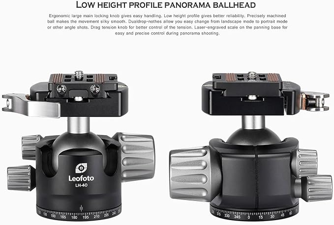 Leofoto Professional Camera Tripod, 63.4" Compact Carbon Fiber Tripod - Image 4
