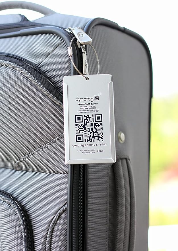 Dynotag® Web Enabled Smart Aluminum Convertible Luggage ID Tag + Braided Steel - Image 5