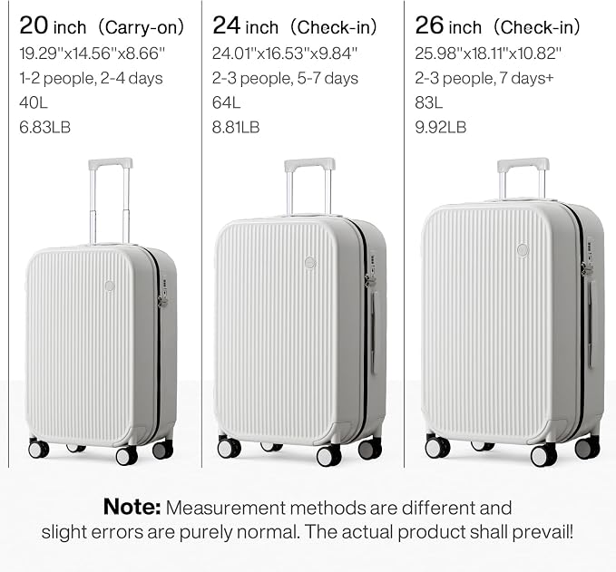 mixi 24 Inch Checked Luggage PC Hardshell Suitcases - Image 6