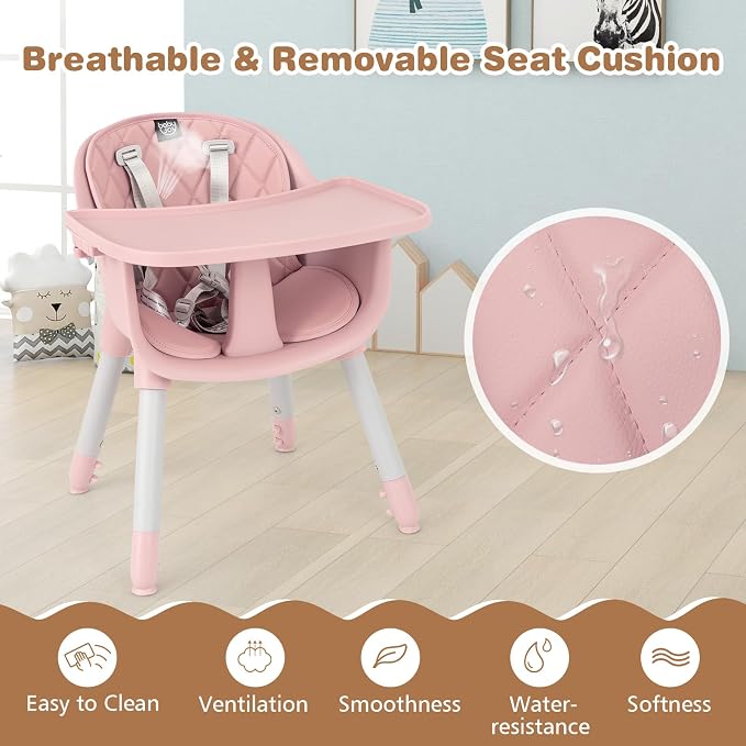 BABY JOY High Chair, 5 in 1 Convertible Highchair - Image 7