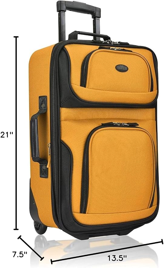 U.S. Traveler Lightweight Rolling 20" Carry On Luggage Softside Suitcase - Image 9