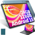 Android Tablet with Keyboard, Android 15 Tablet 10 inch with 24GB+128GB by HISORL