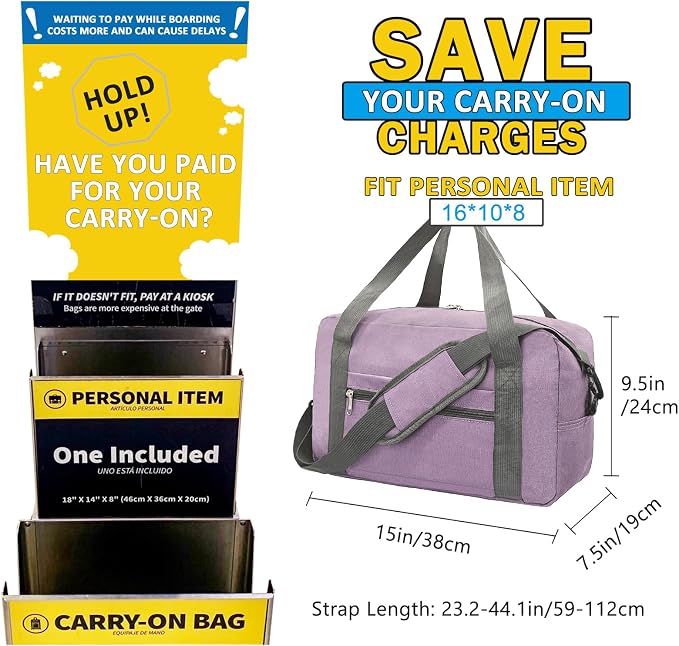 15 Inch Small Carry On Bags for Airplanes Spirit Airlines Personal Item Bag - Image 3