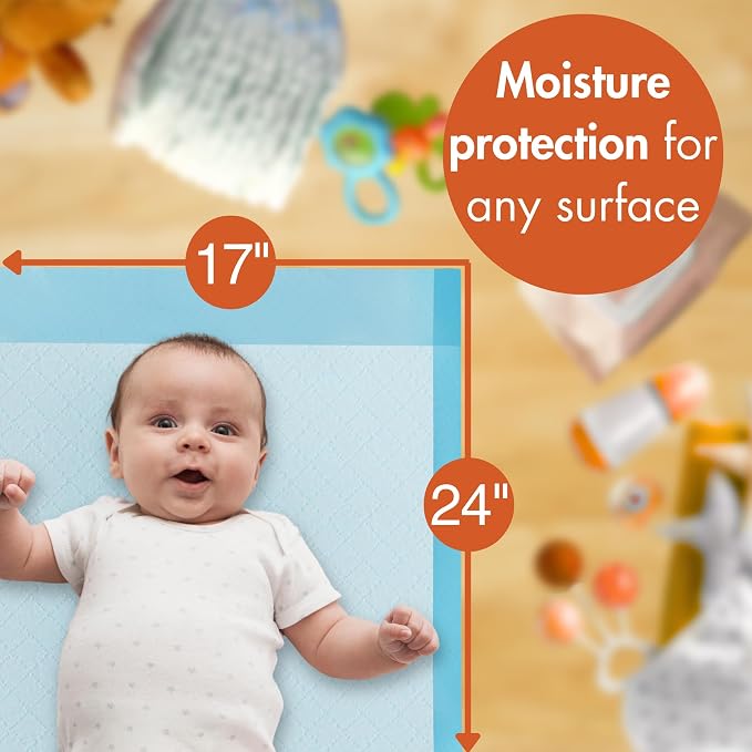 Caring Disposable Underpads, Baby Changing Liner Pads, Light Absorbency - Image 2