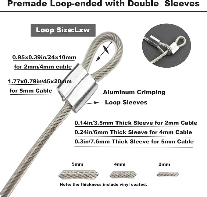 10 Pcs 2mm Wire 24 inch Vinyl Coated Stainless Steel Cable - Image 4