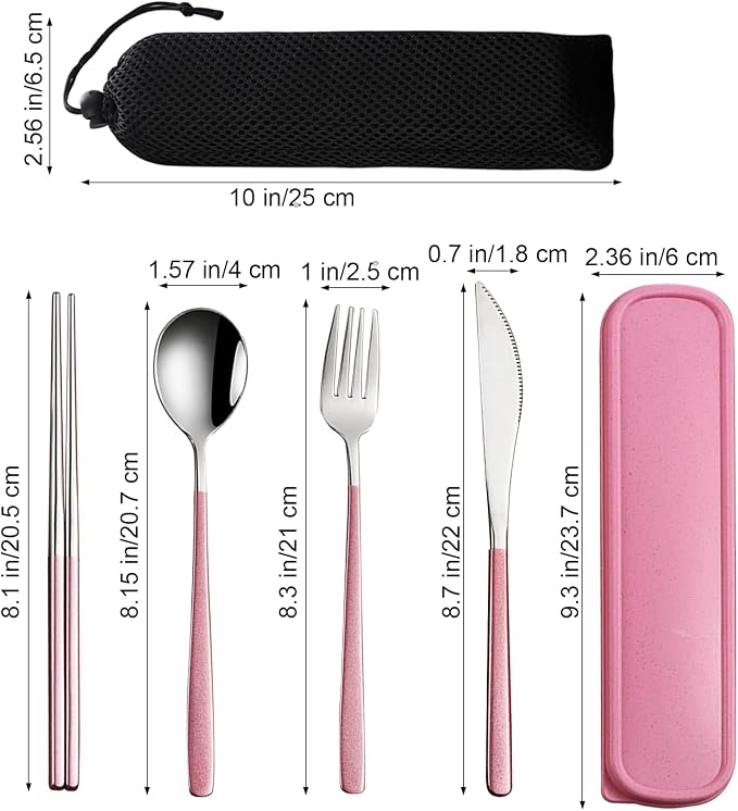 VANRA 4-Piece Portable Travel Utensils Set - Image 2