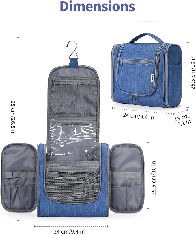 Narwey Hanging Toiletry Bag for Women Travel Makeup Bag Organizer Toiletries - Image 5