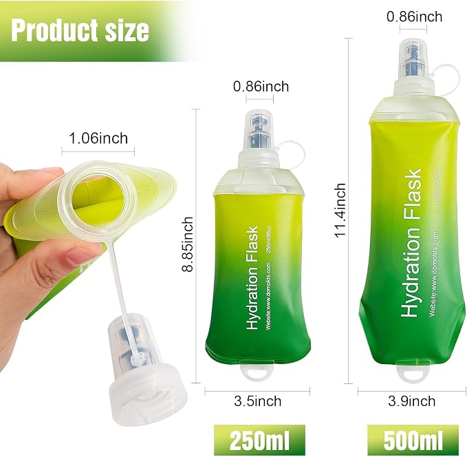 AXEN Soft Flask TPU Foldable Running Hydration Flask, Soft Collapsible Water - Image 2