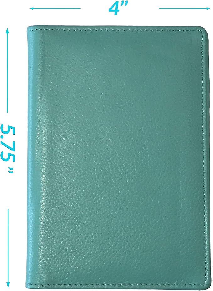 Personalized Monogrammed Turquoise Leather RFID Passport Wallet - Image 4