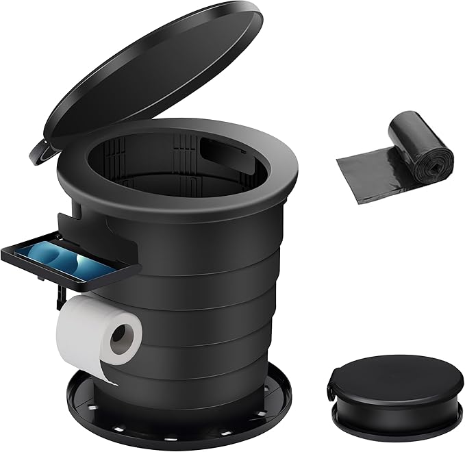 TRIPTIPS Upgrade Retractable Portable Toilet Travel Toilet Adjustable Height by Triptips