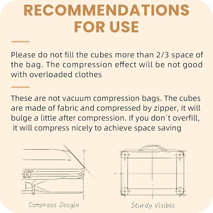 8 Set/6 Set/4 Set Compression Packing Cubes - Image 8