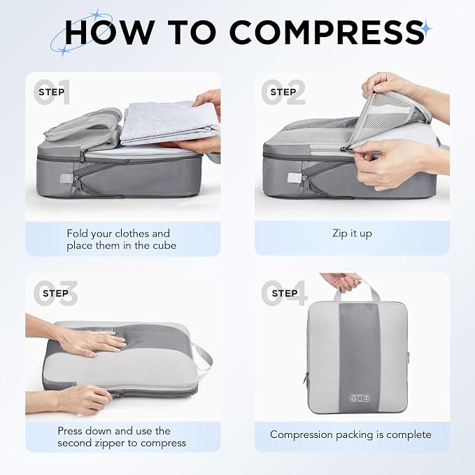 8 Set Compression Packing Cubes - Image 3