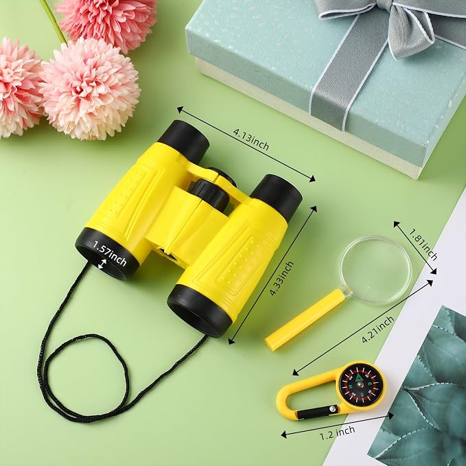 Wettarn 24 Pack Kid Mini Compact Binocular Compass Magnifying Glass Set - Image 7