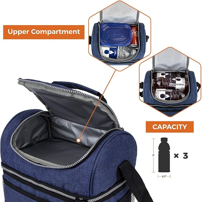 OPUX Lunch Box For Men Women, Insulated Large Lunch Bag Adult Work, Double - Image 8