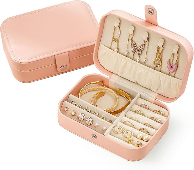 Travel Jewelry Box, Jewelry Travel Case, Small Jewelry Box, 2 Layer Travel by Lekayihu