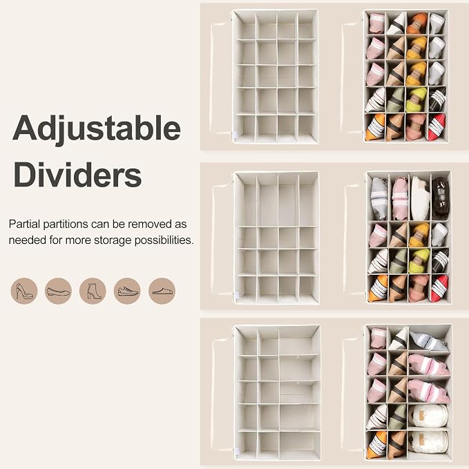 Shoe Organizer for Closet, Foldable Shoe Box - Image 4