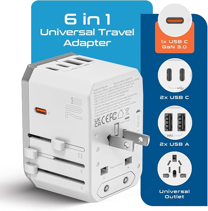 Ceptics 6 in 1 Universal Travel Adapter - Image 2