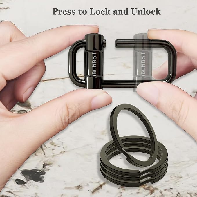 Key Chain, Heavy Duty Lock Key Ring Keychain Clip Key Holder Organizer - Image 2