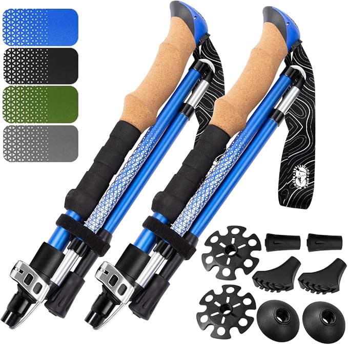 Premium Foldable Hiking Poles by USA Brand by HikerHungerOutfitters