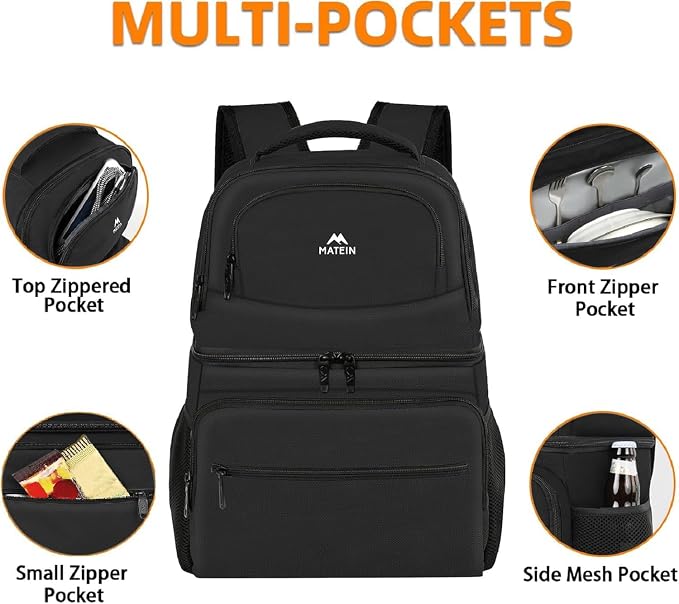 MATEIN Cooler Backpack, 26 Cans Insulated Lunch Backpack - Image 3