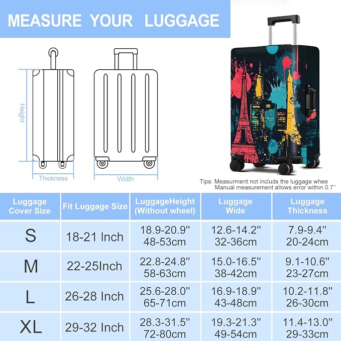 Luggage Cover Washable Suitcase Protector Anti-scratch Suitcase cover Fits - Image 6