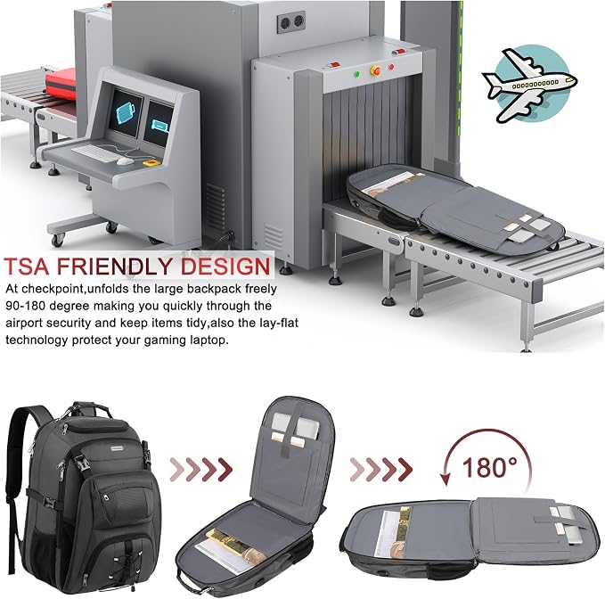 TSA Friendly Travel Laptop Backpack 18.4 inch XXXL Gaming Backpack - Image 6