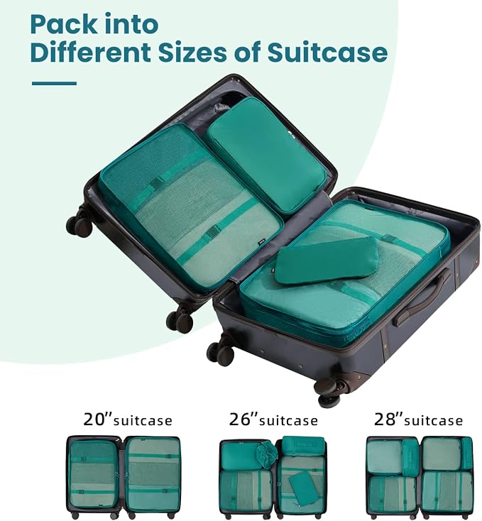BAGAIL 6 Set/8 Set/10 Set Packing Cubes Various Sizes Packing Organizer - Image 7