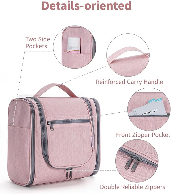 Narwey Hanging Toiletry Bag for Women Travel Makeup Bag Organizer Toiletries - Image 6