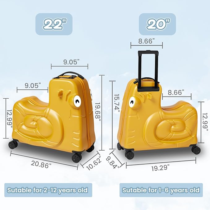 Kids Ride-on Luggage with Spinner Wheels Suitcase, Kid's Ride-On Suitcase Help - Image 3