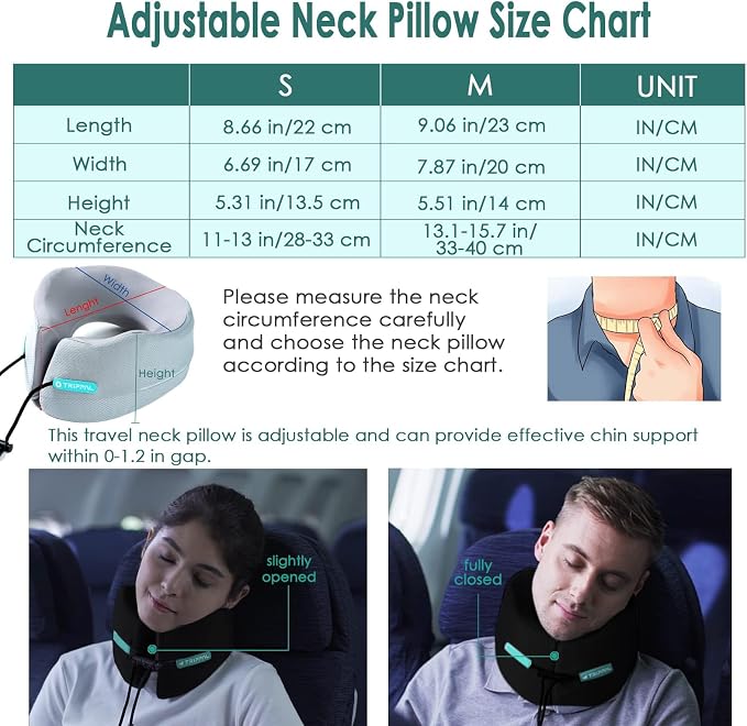Travel Pillow, Super Neck Chin Head Support, Memory Foam, Neck Pillows - Image 6