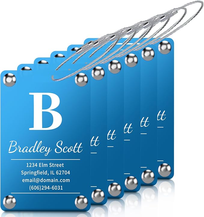 6 Pack Personalized Luggage Tags by Unknown