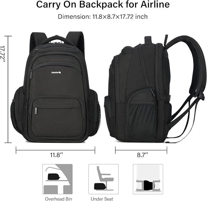 Hanke College Laptop Backpack Multi-Pocket, 18-Inch Large Travel Backpack - Image 5