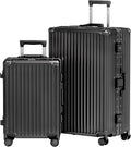 AnyZip Luggage Sets 2 Piece Aluminum Frame Carry On and Checked Suitcase PC ABS by YourBestTravelChoice