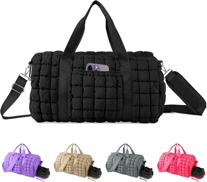 Quilted Travel Duffle Bag Gym Bag by XSUIOY