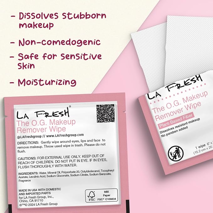La Fresh Makeup Removal Facial Cleansing Wipes, Waterproof - Image 3