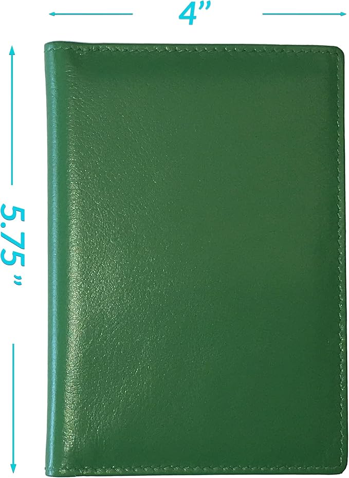 Personalized Monogrammed Emerald Green Leather RFID Passport Wallet - Image 4