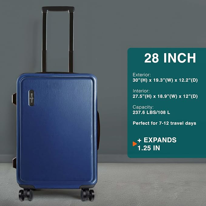 28 Inch Luggage with Spinner Wheels, Hard Shell Suitcase with TSA Locks - Image 2