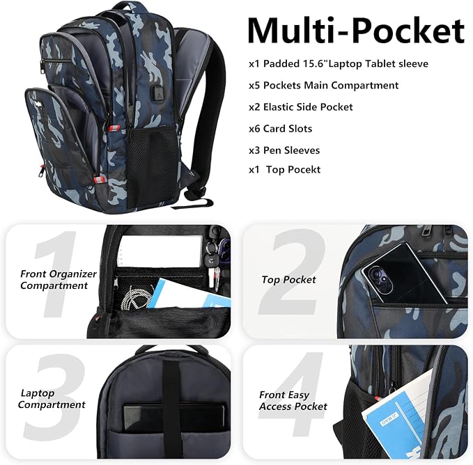Laptop Backpack for Men, School Backpack - Image 2