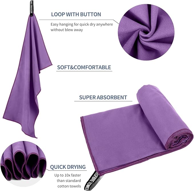 Microfiber Travel Towel, Soft Lightweight Quick Dry Towel, Super Absorbent - Image 5