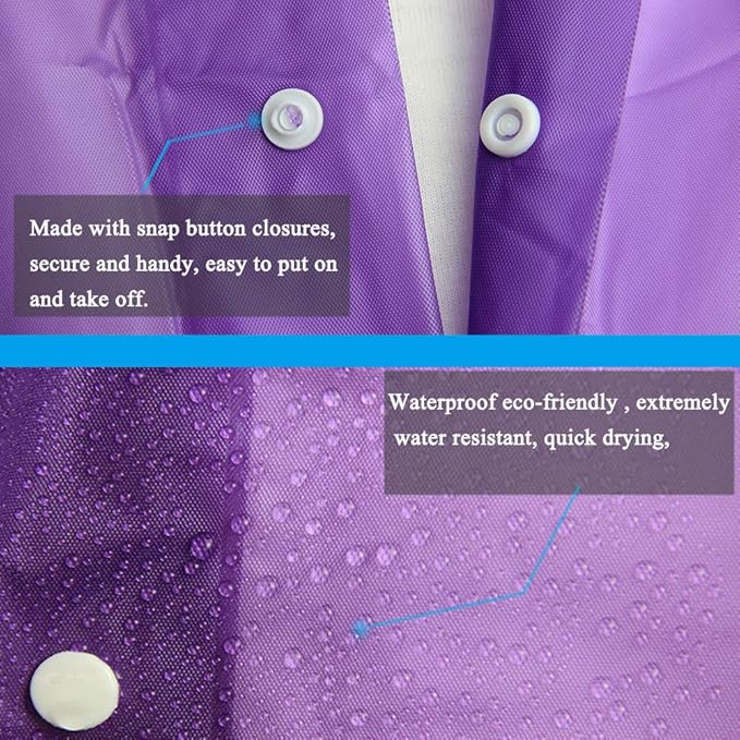 Rain Coats - Reusable EVA Rain Ponchos - Image 5