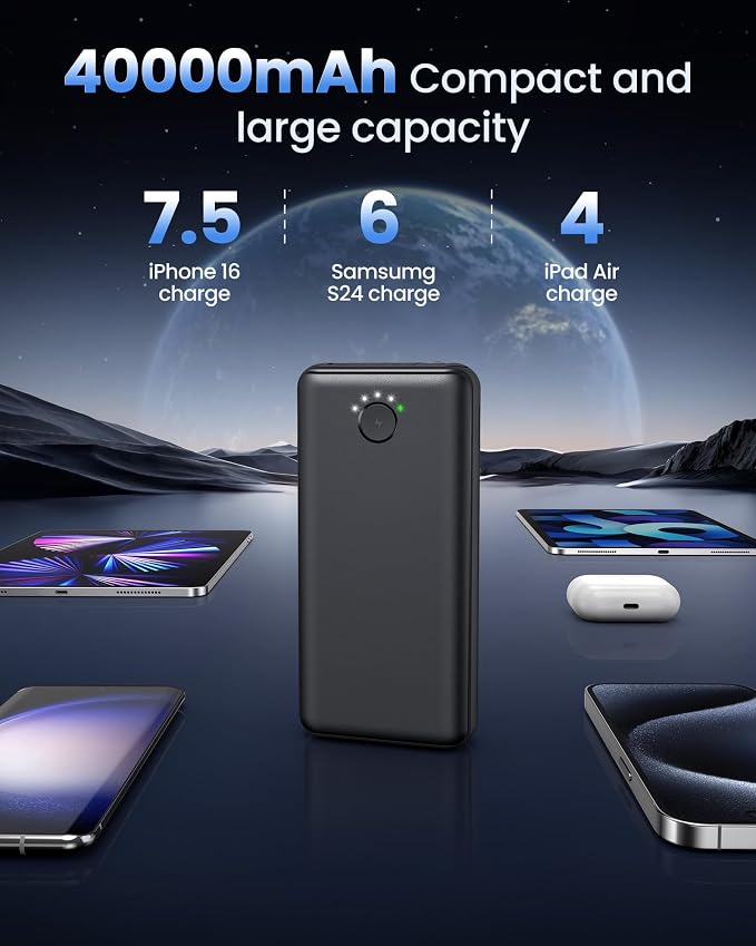 Portable Charger Power Bank 40000mah, USB C Fast Charging 22.5W External - Image 3